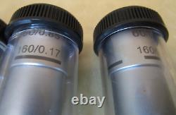 Microscope Objective Lens Plan 10 Plan 40 Plan 60 Plan 100 Lot of 5 Pcs 1271OMF