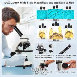 Microscope for Adults ProfessionalCompound Microscope for Kids 8-12,100X-2000X