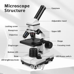 Microscope for Adults ProfessionalCompound Microscope for Kids 8-12,100X-2000X