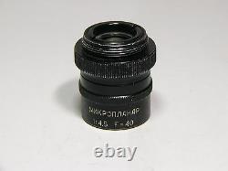 Microscope objective microplanar F=40 14,5 High Resolution lens, LOMO factory
