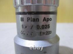 Mitutoyo M Plan Apo 1X / 0.025? /0 f=200 Microscope Objective Lens Japan Used