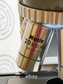 Motic Microscope BA410E with 2x, 4x, 10x, 20x, 40x, 60x Objectives/New light bulb