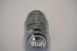 NEAR MINT Nikon PlanApo 20x 0.75 160/0.17 Microscope Objective Lens JAPAN #85