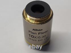 NIKON PLAN FLUOR 10x/0.30 DIC L/N1? /0.17 WD 16 MICROSCOPE OBJECTIVE LENS