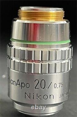 NIKON PlanApo CFN 20X 0.75 160MM OBJECTIVE MICROSCOPE LENS MINT CONDITION