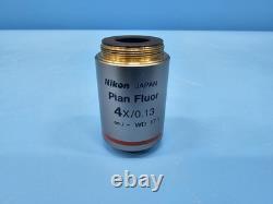 NIKON Plan Fluor 4X/0.13? /- WD 17.1 Microscope Objective Lens