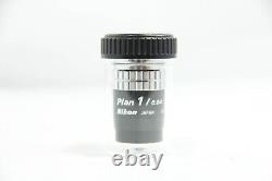 Near Mint Nikon Plan 1x / 0.04 160/- Microscope Objective Lens 20mm Thread