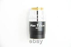 Near Mint Nikon Plan 1x / 0.04 160/- Microscope Objective Lens 20mm Thread