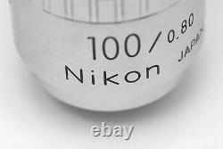 Nikon 100x Microscope Objective Lens M Plan 100 / 0.80 Elwd 210/0