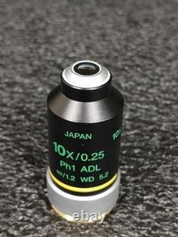 Nikon 10x / 0.25 Microscope Objective Lens PH1 ADL Infinity / 1.2 WD 5.2