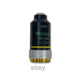 Nikon 10x/0.25 PH1 ADL Infinity/1.2 Microscope Objective Lens WD 5.2, Made Japan
