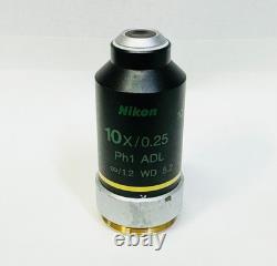 Nikon 10x/0.25 Ph1-ADL Phase Contrast Microscope Objective Lens For Eclipse M25