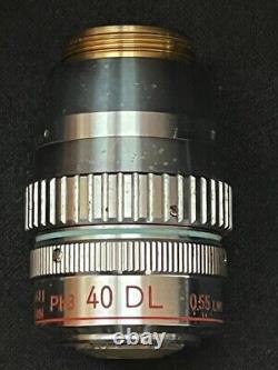 Nikon #13661 PHASE CONTRAST MICROSCOPE OBJECTIVE LENS Ph3 40 DL 0.55 LWD 160/0-2