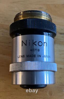 Nikon 1.2 Plan 0.03 Microscope Objective Lens No. 42718 Made In Japan