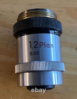 Nikon 1.2 Plan 0.03 Microscope Objective Lens No. 42718 Made In Japan