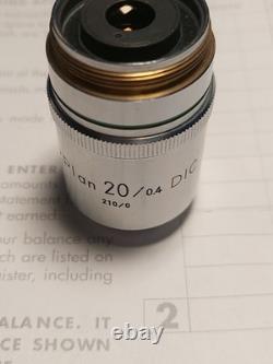 Nikon 20X Brightfield/Darkfield DIC 210 objective, 0.4 NA