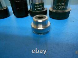 Nikon 4/0.10 160/0.17 Microscope objective lens & other Lens Lot of 6
