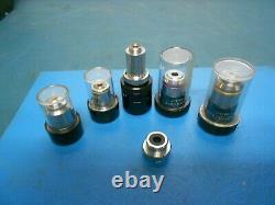 Nikon 4/0.10 160/0.17 Microscope objective lens & other Lens Lot of 6