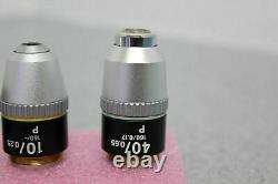 Nikon Alphaphot Labophot 3 Piece P Microscope Objective Lens Set 4x 10x 40x