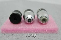 Nikon Alphaphot Labophot 3 Piece P Microscope Objective Lens Set 4x 10x 40x