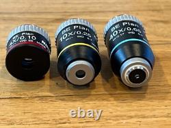 Nikon BE Plan 4x 10x 40x Microscope Objective Set Of 3 Lenses Clean