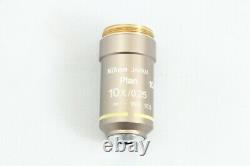 Nikon CFI Plan 10x 0.25 WD 10.5 Achromatic Microscope Objective Lens #3607