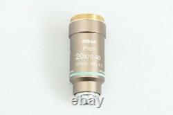 Nikon CFI Plan 20x 0.40 WD 1.2 Achromatic Microscope Objective Lens #3608