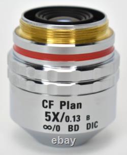 Nikon CF PLan 5X/0.13 BD DIC WD 10.0 Microscope Objective Lens EXCELLENT