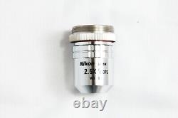 Nikon CF Plan 2.5x / 0.075 WD 8.8 EPI? /0 Microscope Objective #5112