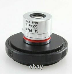Nikon CF Plan 5X/0.13 / 0 EPI Microscope Objective WD 22.5mm & body adapter