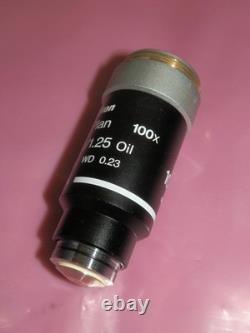 Nikon E Plan 100x 1.25 oil 0.17 WD 0.23 Black Lens Clean Microscope Objective