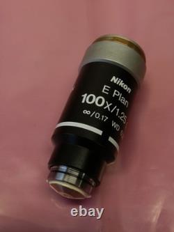 Nikon E Plan 100x 1.25 oil 0.17 WD 0.23 Black Lens Clean Microscope Objective