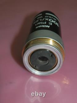 Nikon E Plan 100x 1.25 oil 0.17 WD 0.23 Black Lens Clean Microscope Objective