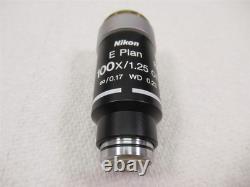 Nikon E Plan 100x Microscope Objective Lens 1.25 Oil Eclipse Series Microscopy