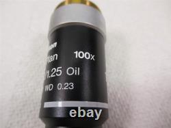 Nikon E Plan 100x Microscope Objective Lens 1.25 Oil Eclipse Series Microscopy