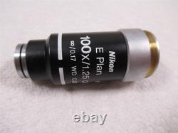 Nikon E Plan 100x Microscope Objective Lens for Eclipse Series Microscopes