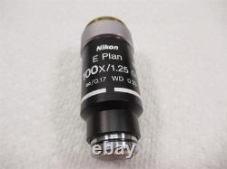 Nikon E Plan 100x Oil Microscope Objective Lens Eclipse Series 1.25 WD 0.23 Nice