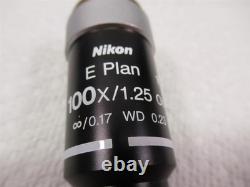 Nikon E Plan 100x Oil Microscope Objective Lens Eclipse Series 1.25 WD 0.23 Nice