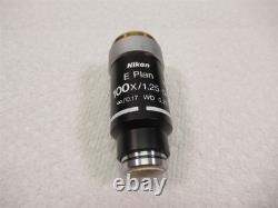 Nikon E Plan 100x Oil Microscope Objective Lens Eclipse Series 1.25 WD 0.23 Nice