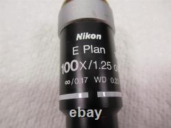 Nikon E Plan 100x Oil Microscope Objective Lens Eclipse Series 1.25 WD 0.23 Nice