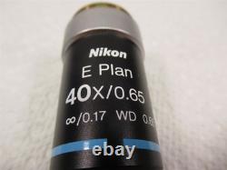 Nikon Eclipse E Plan 40x Microscope Objective Lens WD 0.65 Excellent Shape