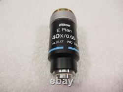 Nikon Eclipse E Plan 40x Microscope Objective Lens WD 0.65 Excellent Shape