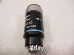 Nikon Eclipse E Plan 40x Microscope Objective Lens WD 0.65 Excellent Shape