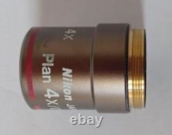 Nikon Eclipse Series Biological Microscope Objective Lens CFI Plan 4x/0.10 Used