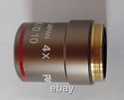 Nikon Eclipse Series Biological Microscope Objective Lens CFI Plan 4x/0.10 Used