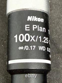 Nikon Eclipse Series E Plan 100x Microscope Objective Lens Excellent Condition