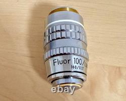 Nikon Fluor 100 / 1.30 Oil 160 / 0.17 Microscope Objective Lens Sharp Optics