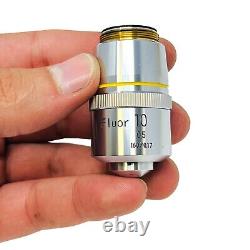Nikon Fluor 10x / 0.5 160 / 0.17 Microscope Objective Lens 341472 Made in Japan