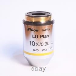Nikon LU Plan 10x 0.30 A Infinity Microscope Objective Lens WD 17.3mm