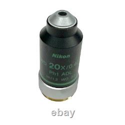 Nikon LWD 20x / 0.40 Microscope Objective Lens PH1 ADL? / 1.2 WD 3.0 Made Japan